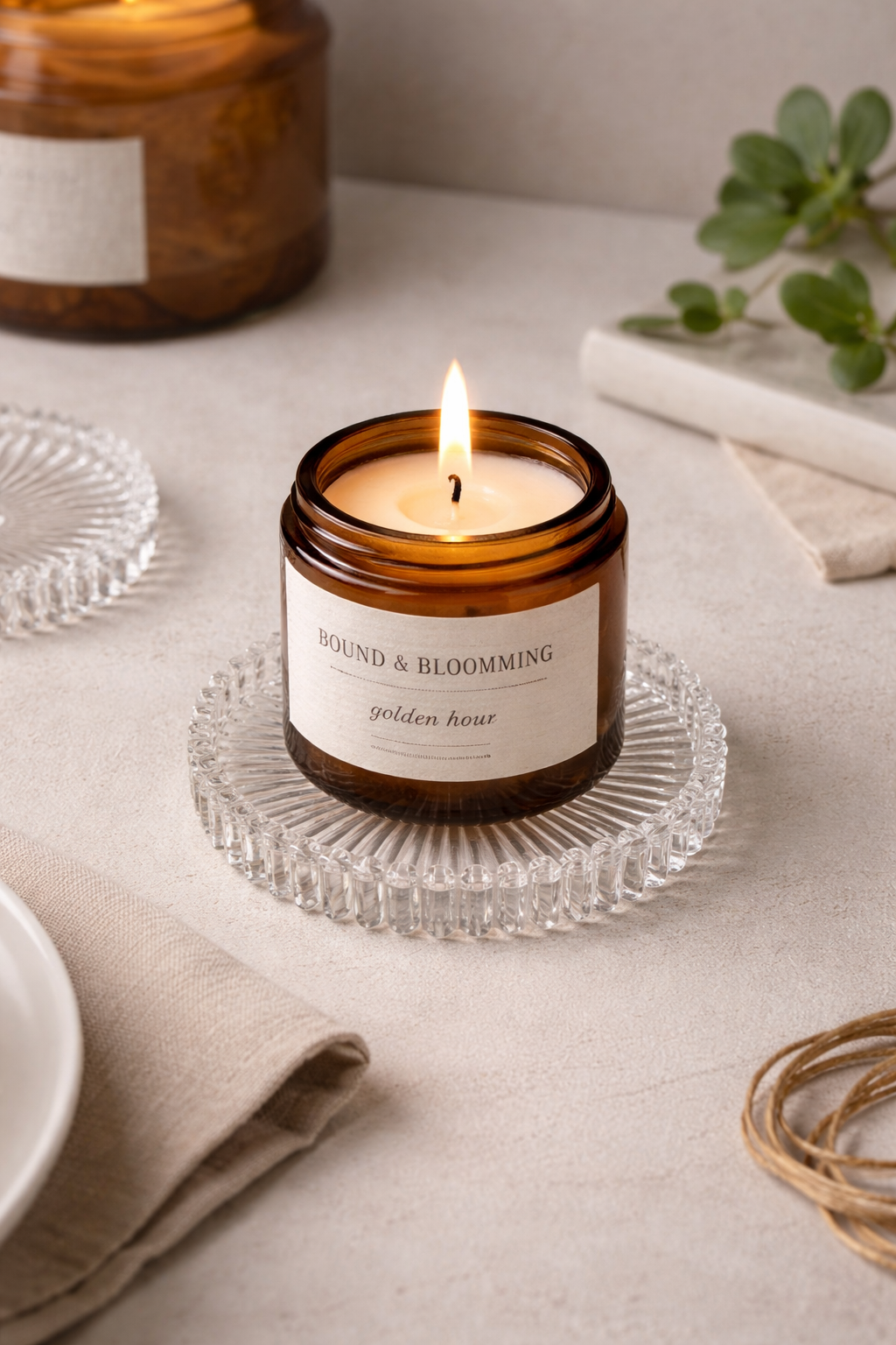Glass Candle Rest